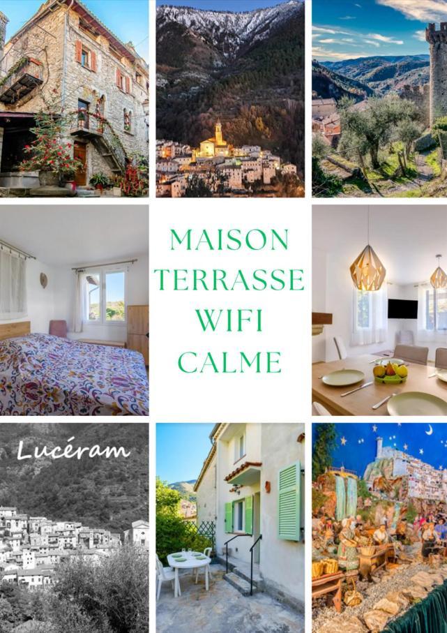 La Tiniera A Luceram - Maison Renovee 2023- Terrasse - Wifi - Village Des Creches Kültér fotó