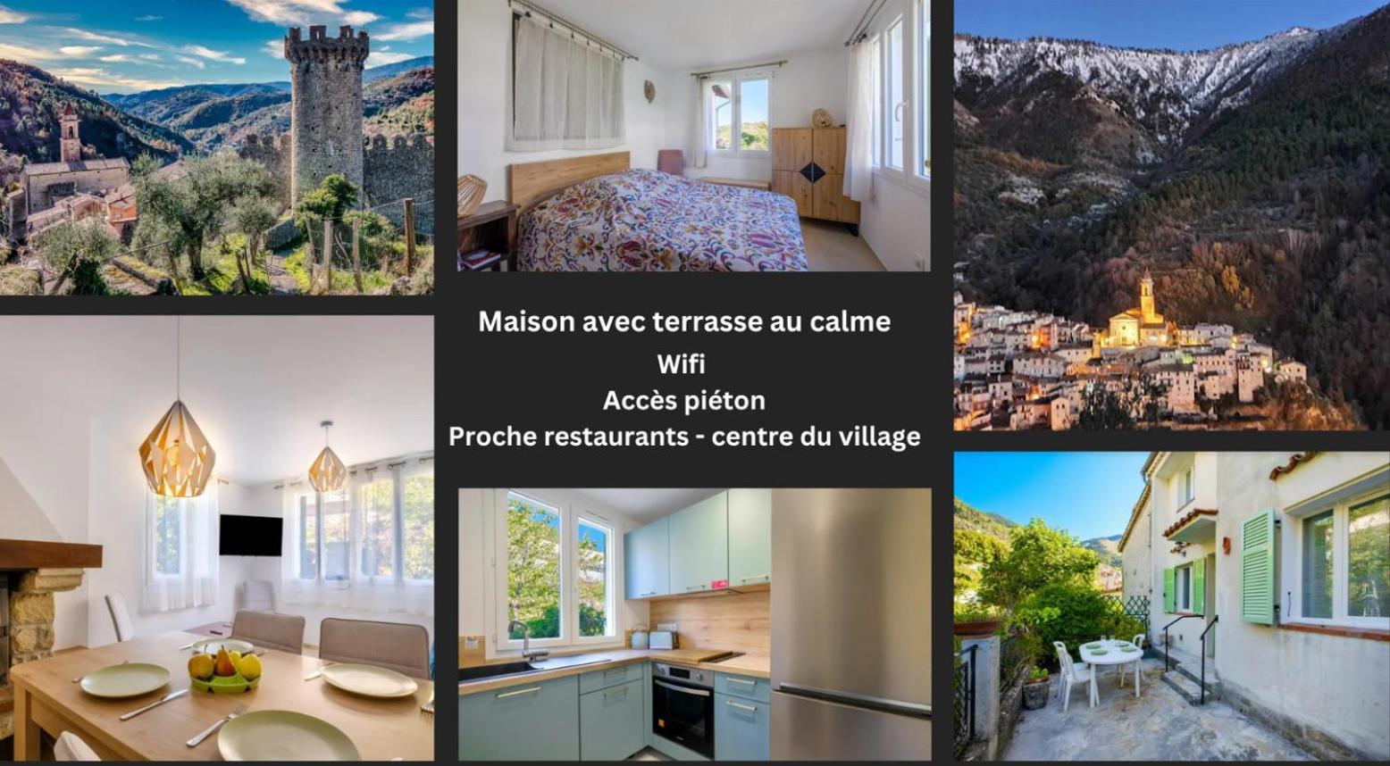 La Tiniera A Luceram - Maison Renovee 2023- Terrasse - Wifi - Village Des Creches Kültér fotó